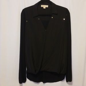 Michael Kors Medium Long Sleeve Black Top
